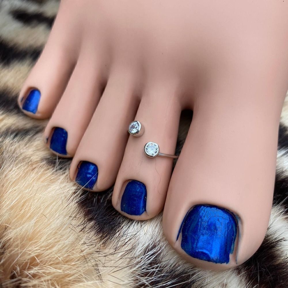 Double CZ Sterling Silver Toe Ring - Picture 5 of 5